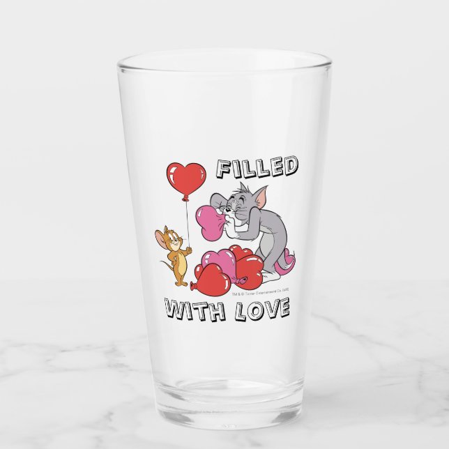 Tom & Jerry Inflate Valentine Heart Balloons Glas (Vorderseite)