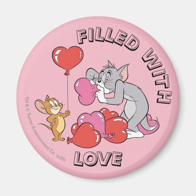 Tom & Jerry Inflate Valentine Heart Balloons Magnet (Vorne)