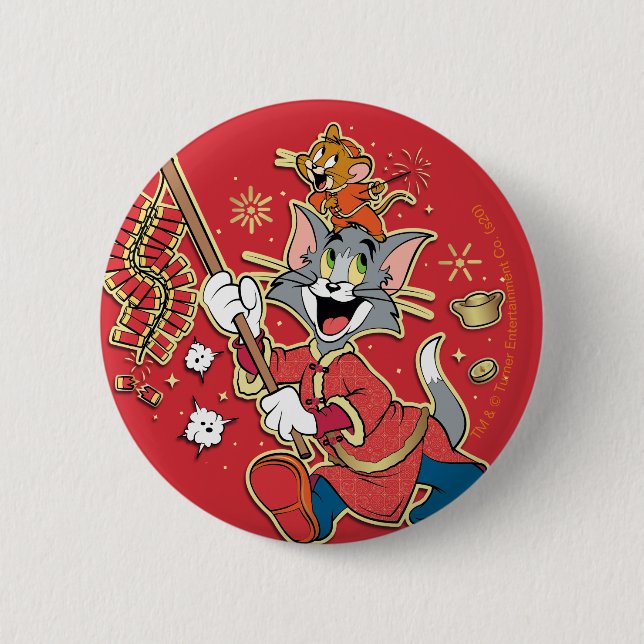 Tom & Jerry Lighting Firecracker Button (Vorderseite)