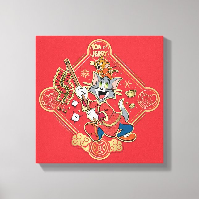 Tom & Jerry Lighting Firecracker Leinwanddruck (Vorderseite)