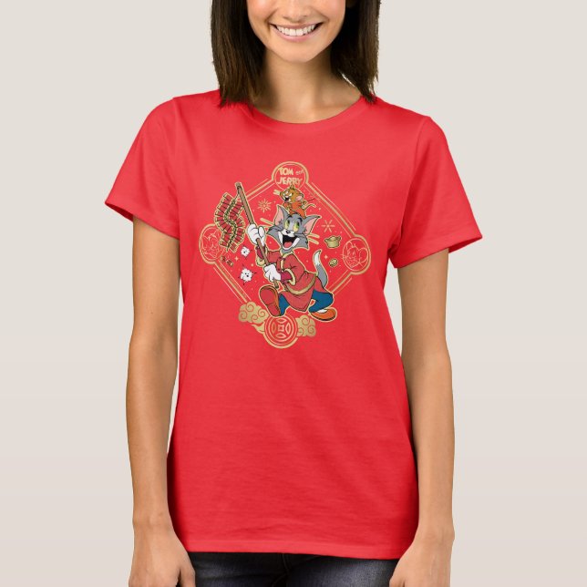 Tom & Jerry Lighting Firecracker T-Shirt (Vorderseite)