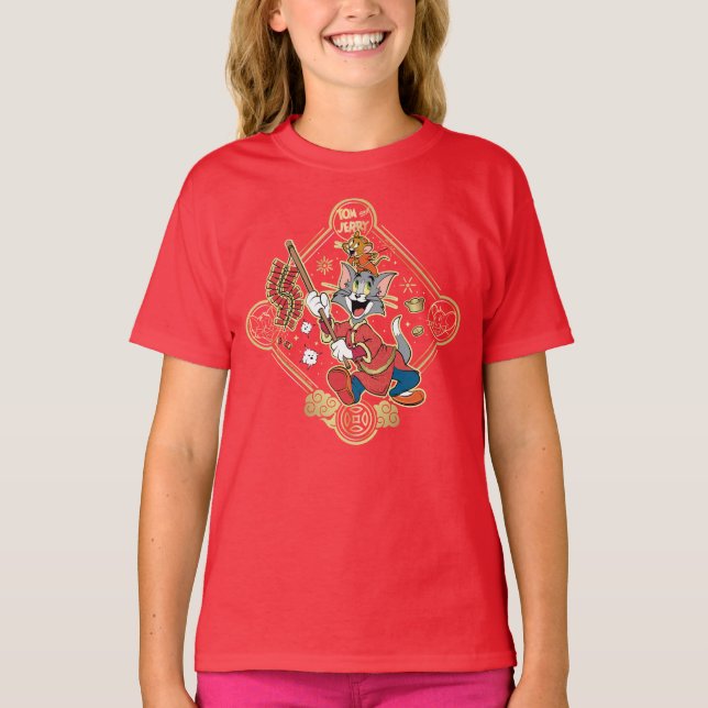 Tom & Jerry Lighting Firecracker T-Shirt (Vorderseite)