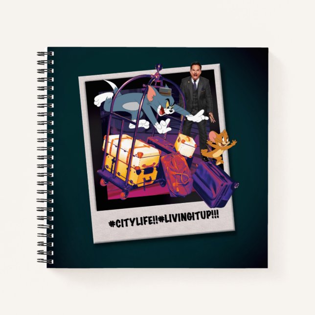 Tom & Jerry Luggage Crash Foto Notizbuch (Vorderseite)