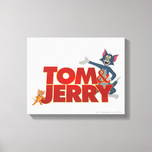 Tom & Jerry mit Movie-Logo Leinwanddruck