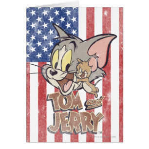 Tom & Jerry mit US-Flagge