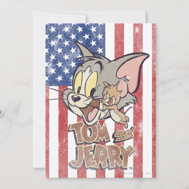 Tom & Jerry mit US-Flagge (Vorderseite)
