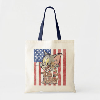 Tom & Jerry mit US-Flagge Tragetasche