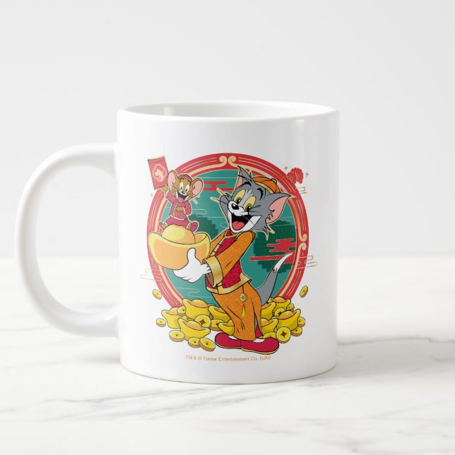 Tom & Jerry New Years Red Envelope Jumbo-Tasse (Links)