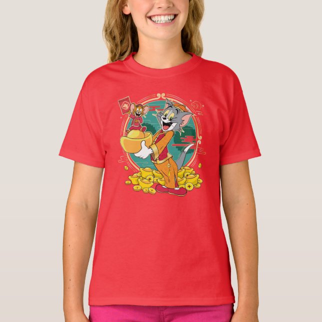 Tom & Jerry New Years Red Envelope T-Shirt (Vorderseite)