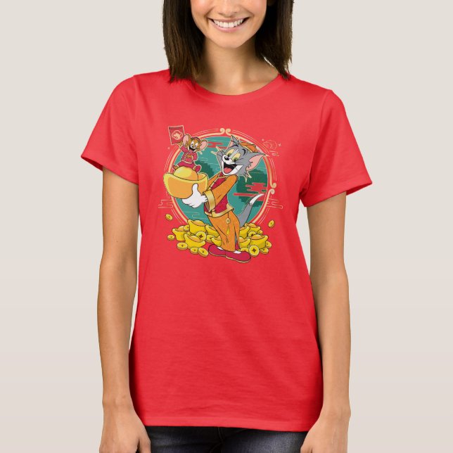 Tom & Jerry New Years Red Envelope T-Shirt (Vorderseite)