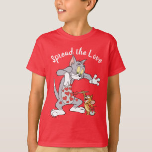 Tom & Jerry Painting Valentine Hearts T-Shirt
