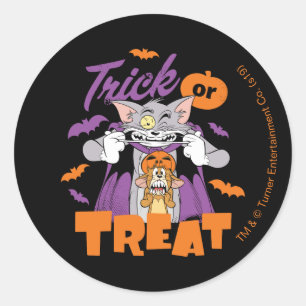 Tom & Jerry   Trick or Treat Runder Aufkleber