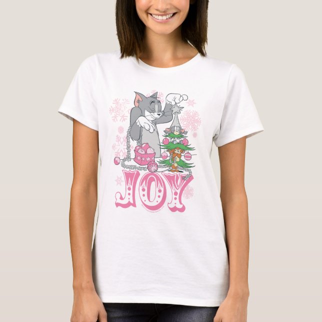 Tom, Jerry und Nibbles dekorieren Joy T-Shirt (Vorderseite)