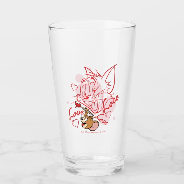 Tom & Jerry Valentine Painting Glas (Vorderseite)