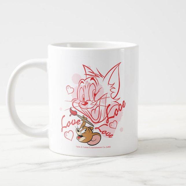 Tom & Jerry Valentine Painting Jumbo-Tasse (Links)