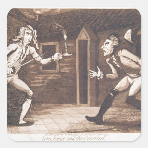 Tom Jones und der Centinel, 1799 Quadratischer Aufkleber