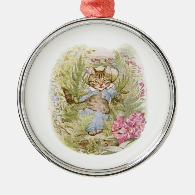 Tom Kitten (Niedliche Katze Illustration) Beatrix  Ornament Aus Metall (Vorne)