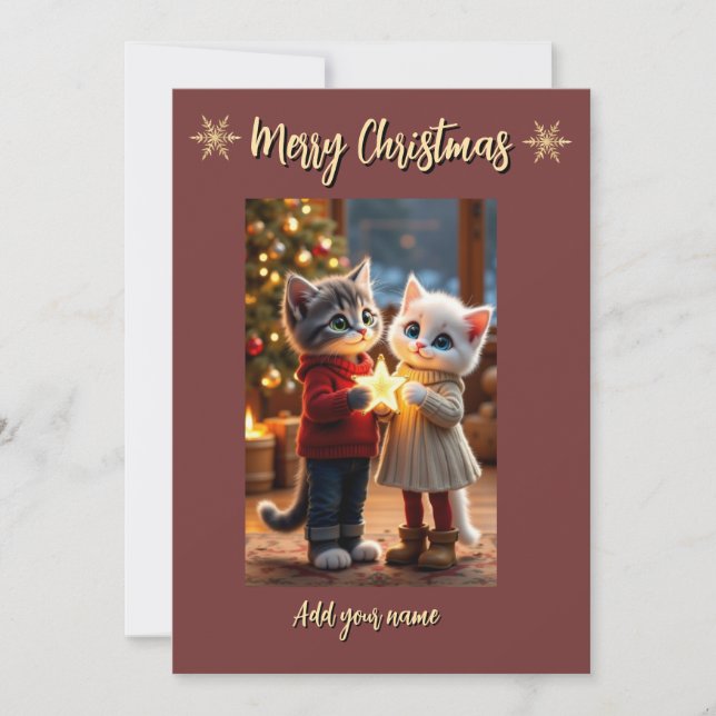 Tom & Luna Christmas Star Card Feiertagskarte (Vorderseite)