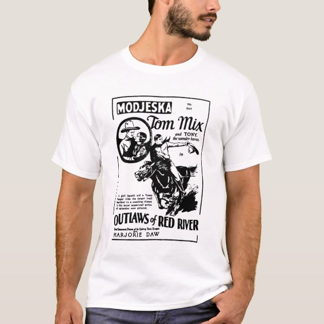 Tom-Mischungs-Geächtete von Red River Westernfilm T-Shirt (Vorderseite)