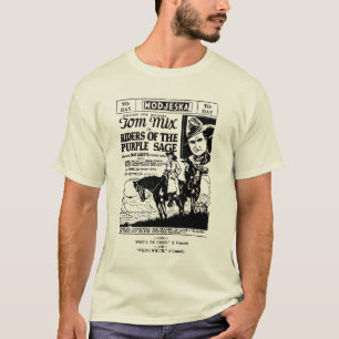 Tom-Mischungs-Reiter lila weiser Anzeige 1925 T-Shirt