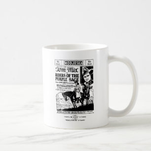 Tom-Mischungs-Reiter lila weiser Westernanzeige Kaffeetasse