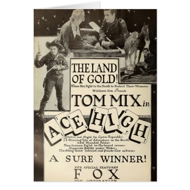 Tom Mix Ace High 1918 Film und Karte (Vorne)