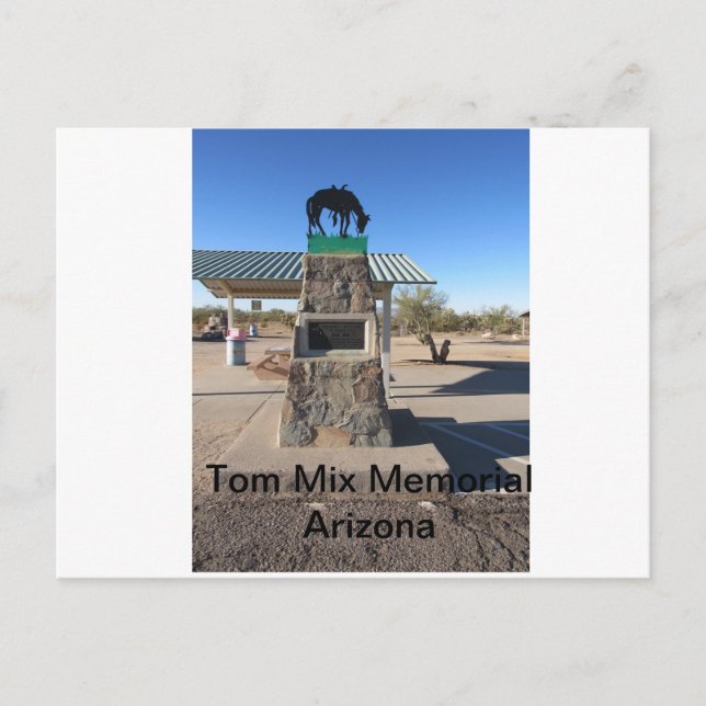 Tom Mix Memorial Arizona Postkarte (Vorderseite)