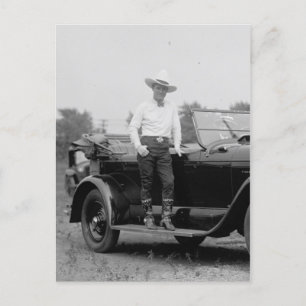 Tom Mix mit Auto, 21.05.1925 Postkarte