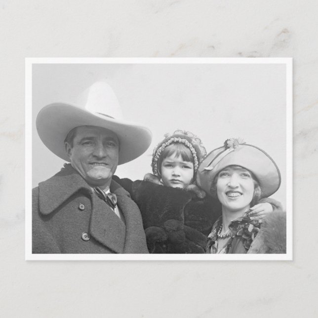Tom Mix und Familie Postkarte (Vorderseite)