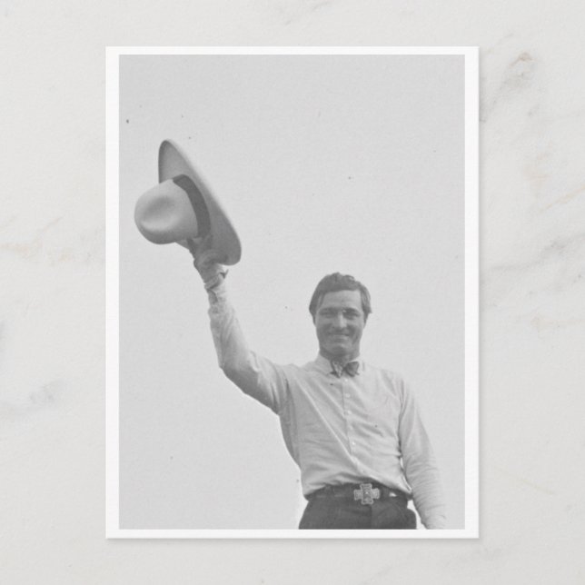 Tom Mix unterhält eine Gruppe von Jungs Postkarte (Vorderseite)