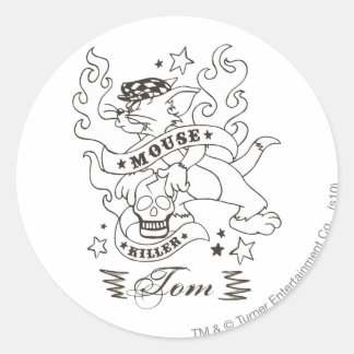 Tom Mouse Killer Tattoo 1 Runder Aufkleber