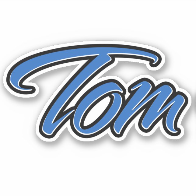 Tom Name blue Aufkleber Sticker Stickerset (Vorderseite)