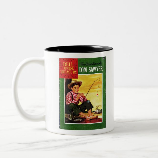 Tom Sawyer - Retro-Comic - Fantasie - Retro-Comic Zweifarbige Tasse (Links)