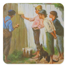 Tom Sawyer weiß den Zaun waschen