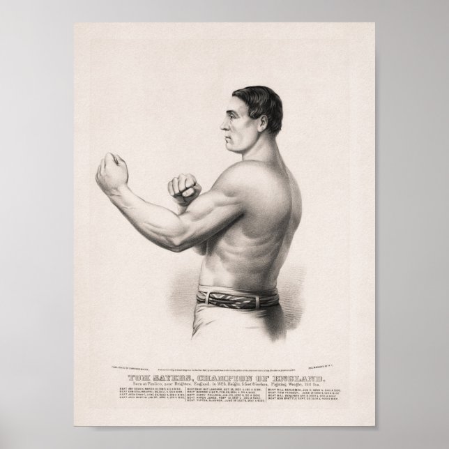 Tom Sayers - Englischer Bare-Knuckle-Champion Poster (Vorne)