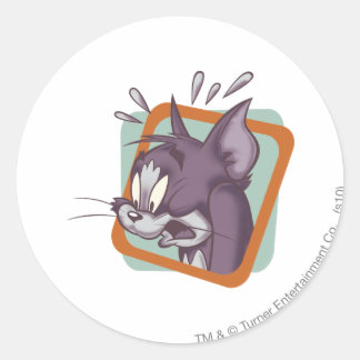 Tom Scaredy Cat Runder Aufkleber