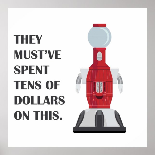 Tom Servo Bot über Stadt Poster (Vorne)