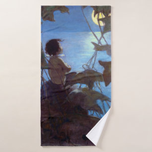 Tom sieht sich den Mond an, Jessie Willcox-Smith Badehandtuch