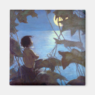Tom sieht sich den Mond an, Jessie Willcox-Smith Magnet