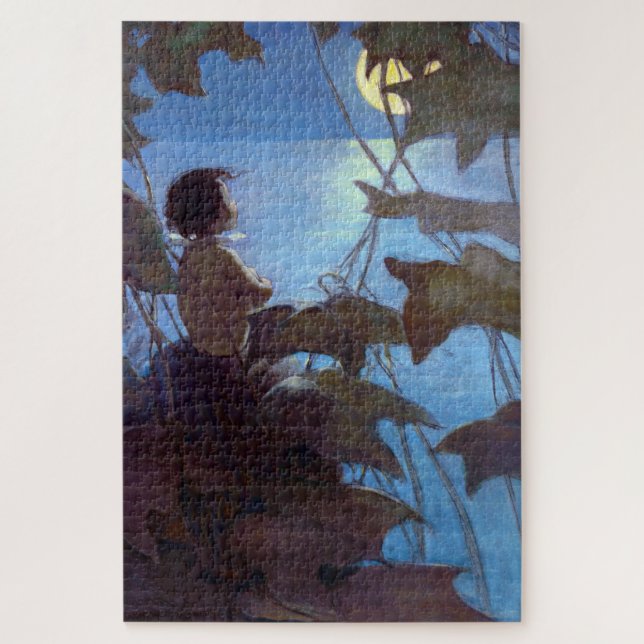 Tom sieht sich den Mond an, Jessie Willcox-Smith Puzzle (Vertikal)