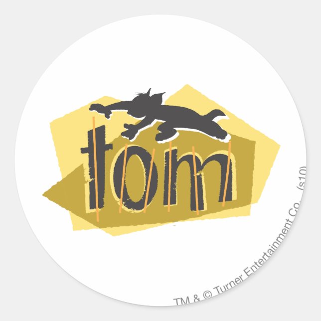 Tom-Silhouette-Logo Runder Aufkleber (Vorderseite)