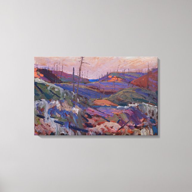 Tom Thomson - FIRE SWEPT HILLS 1915 Leinwanddruck (Vorderseite)