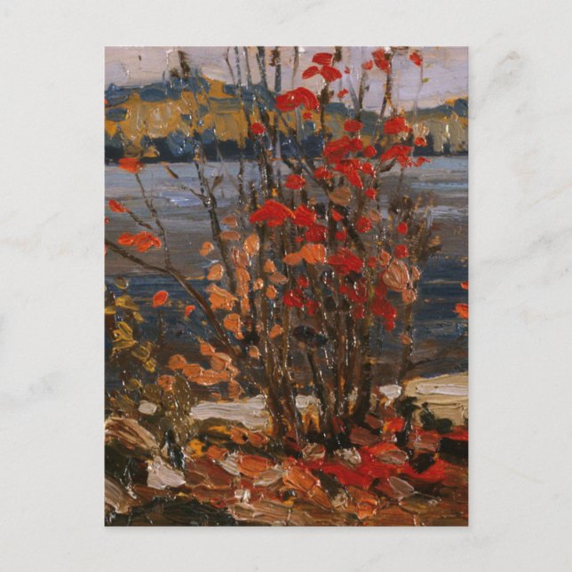  Tom Thomson Painting Lake and Red Tree Ontario P Postkarte (Vorderseite)
