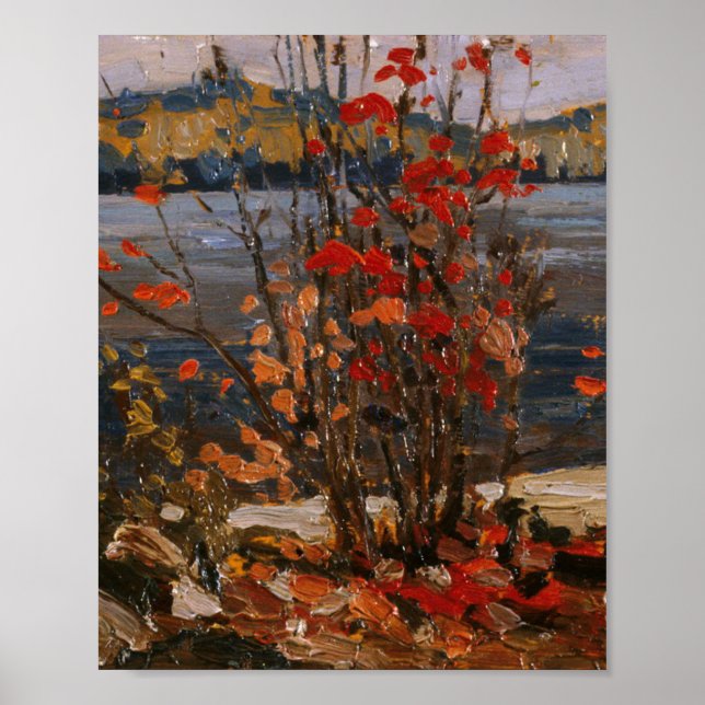 Tom Thomson Painting Lake and Red Tree Ontario Poster (Vorne)