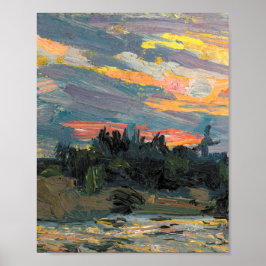 Tom Thomson Painting Sunset Canoe Lake Onatario Poster