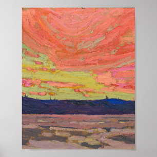 Tom Thomson Painting Sunset Ontario Land Poster