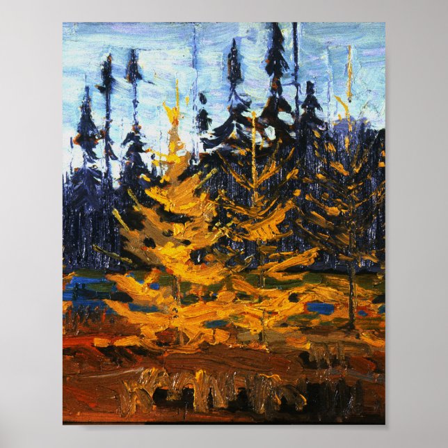 Tom Thomson Painting Tamaracks Canadian Wilderness Poster (Vorne)