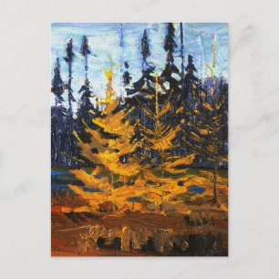 Tom Thomson Painting Tamaracks Canadian Wilderness Postkarte