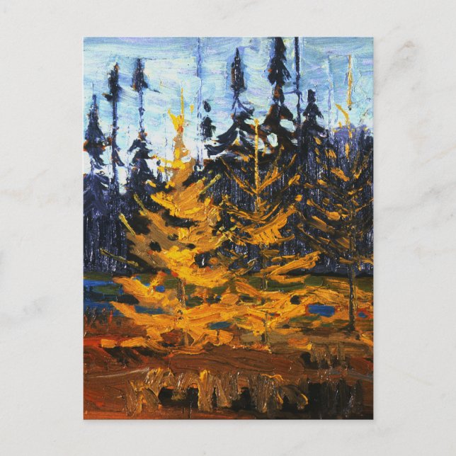 Tom Thomson Painting Tamaracks Canadian Wilderness Postkarte (Vorderseite)