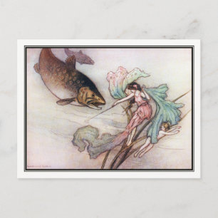 Tom und die Forelle von Warwick Goble Postkarte